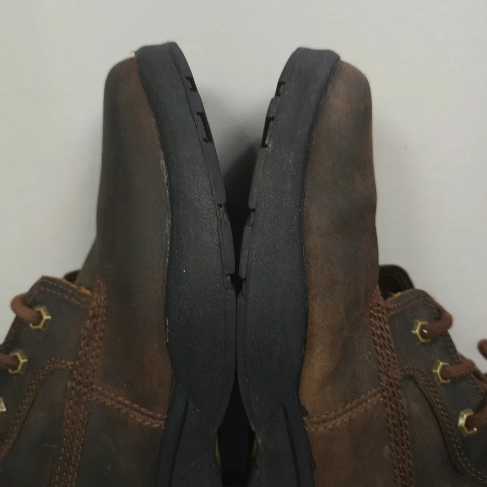 Dr Comfort Boss Boots Men 10.5W Wide Brown Leather Lace-Up Combat Ankle Lace Up
